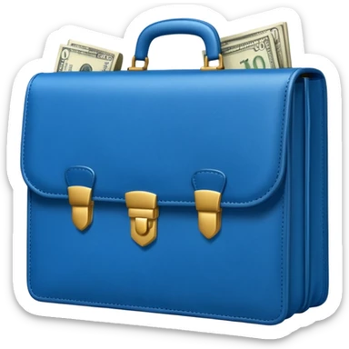 BLUE briefcase AND MONEY sticker