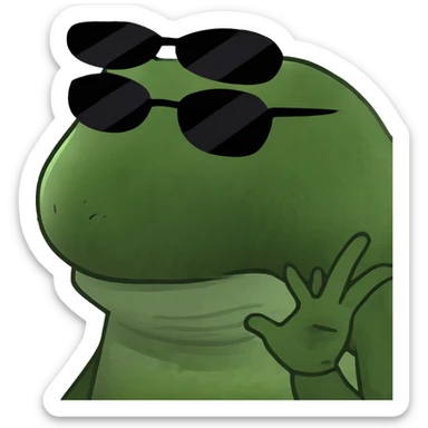 Hands on neck tongue out  sticker