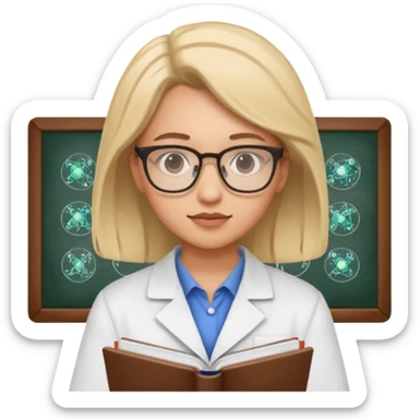 farmaceutica estudiando un curso de ciencia sticker