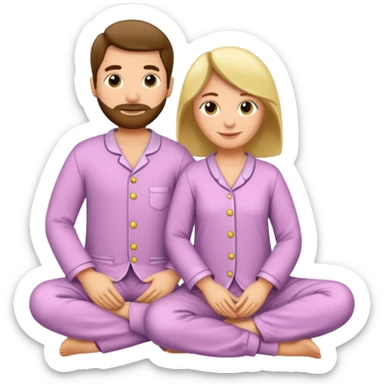 Pareja con pijamas sticker