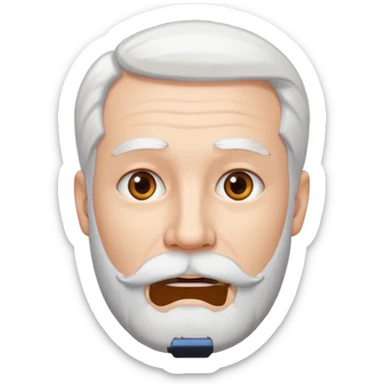 Un homme avec les cheveux blanc est une barbe fine peau blanche  sticker