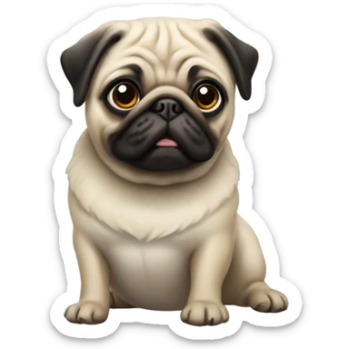 Pug realista  sticker