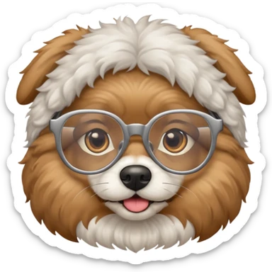 dog wearing grany sticker