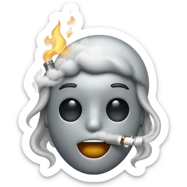 Cool emoji exhaling smoke sticker
