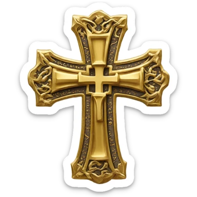 gold cross crosslet fitchy sticker