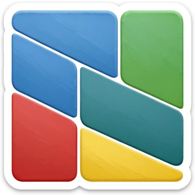 paint swatches. there should be 3 or 4 cards of different colours, with different shades of that colour on each of their cards, in rectangle shape, overlapping. simple and not busy sticker