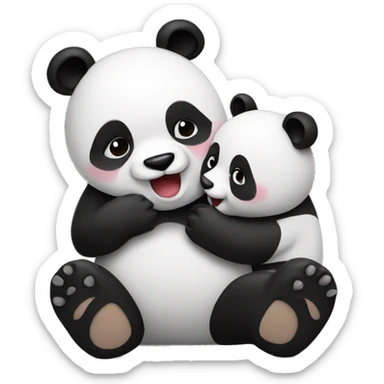 kissing panda  passionately  sticker