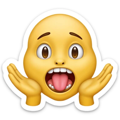 Emoji with tongue out drooling with grabby hands sticker