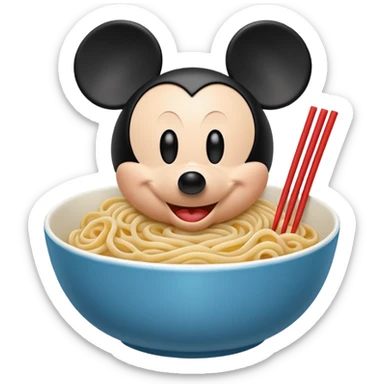 Mickey Mouse bowl noodle sticker