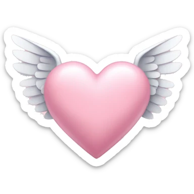 Pastel pink heart with wings sticker