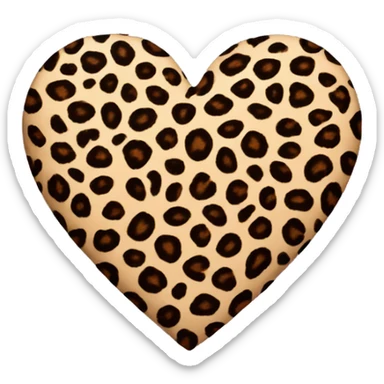 Leopard print heart sticker