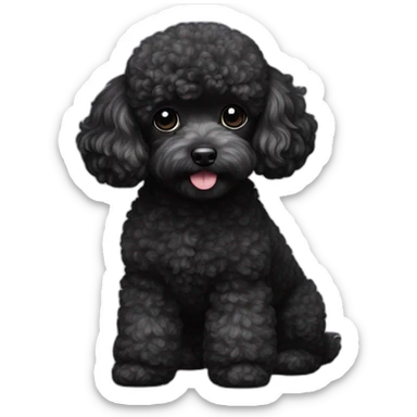 toy poodle black sticker