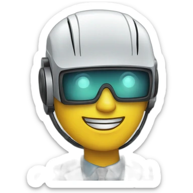 robot sales agent sticker