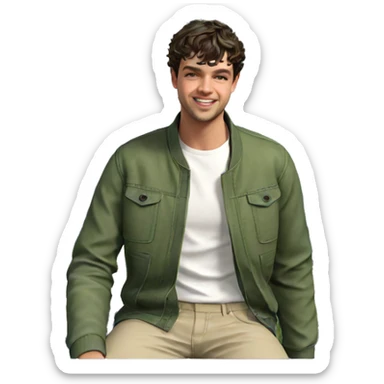 smiling boy in nature sticker