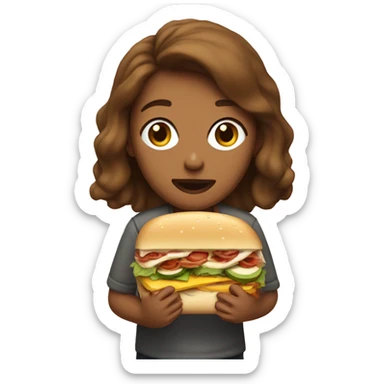 Picture of me eating subway sandwich  sticker