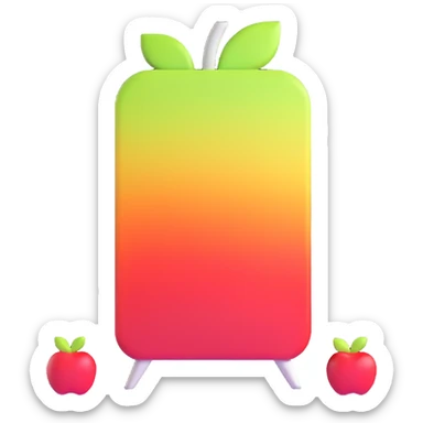 white modern wardrobe with apple-inspired design sticker