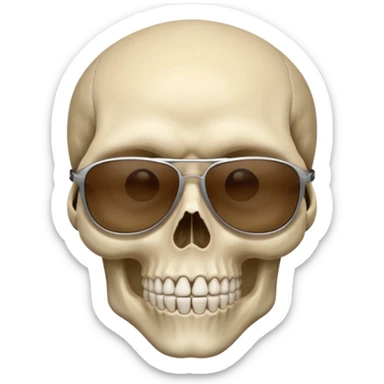 Make a skull face with sunglasses down a bit so you can see his eyes and his left eye brow up a bit sticker