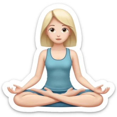девочка сидит в позе лотоса и дышит sticker
