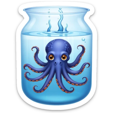 octopus swimming in water tank sticker