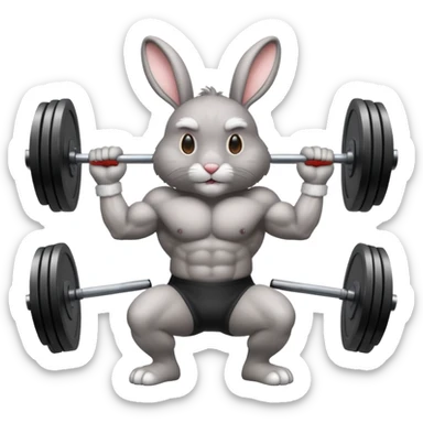 weightlifting rabbit sticker