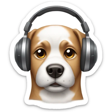 Dog wearing headphones  sticker