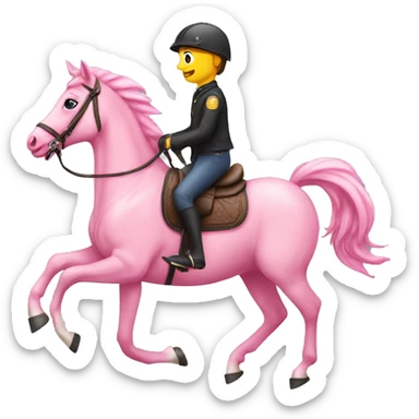 pink horse riding sticker