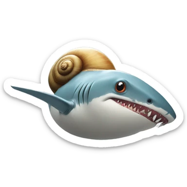 a snail beating a gangster shark in a snow with tree sticker