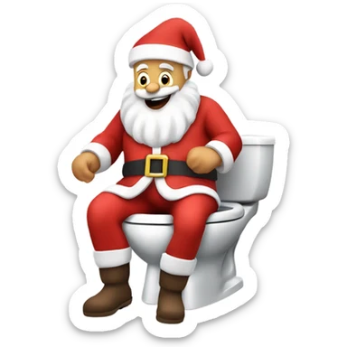 Father Christmas sat on the toilet sticker