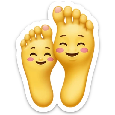 yellow emoji smelling foot sticker