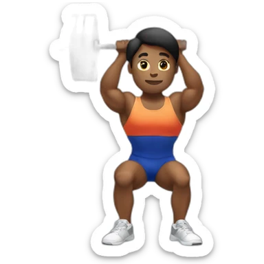 Weightlifter doing a snatch  sticker
