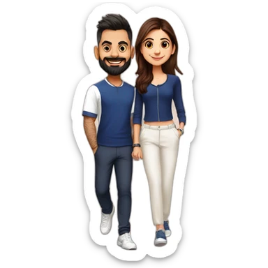 Virat kohli with anushka sharma  sticker