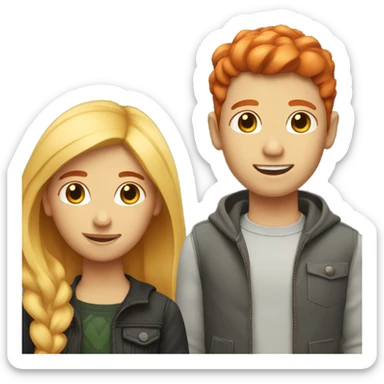 Two best friends one redhead girl and a blonde girl  sticker
