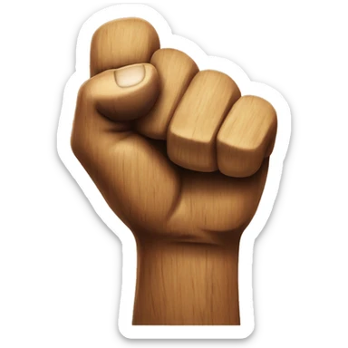  Wood with a knocking fist sticker