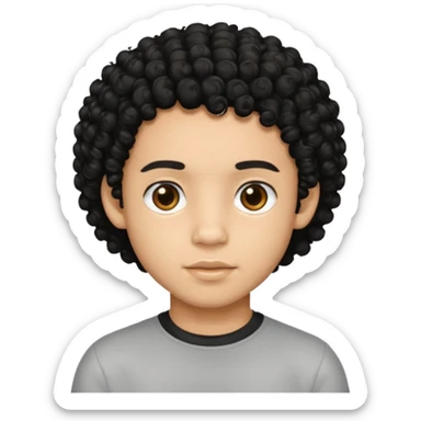 lightskin boy with black curly hair  sticker