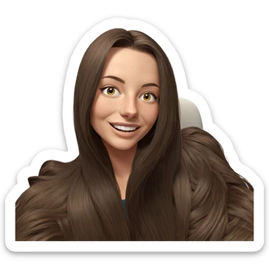 smiling girl with long hair sticker
