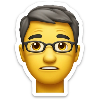 typical yellow face emoji but its Frustrated sticker