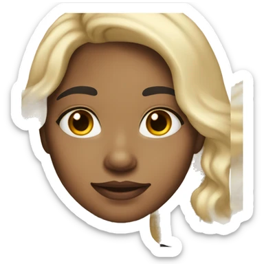 A girl with a light skin shade, dark wavy hair and freckles sticker