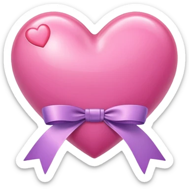 Coração rosa com laço  sticker