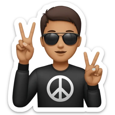 the sun glasses emoji holding up a peace sign sticker