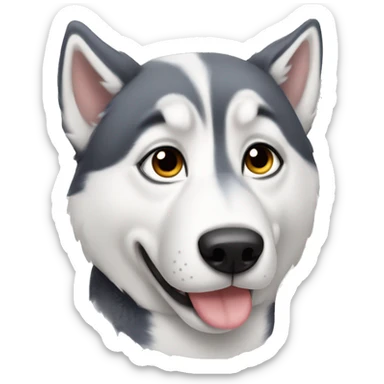 a cute husky with a dot in his nose sticker