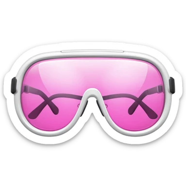 protective glasses with pink lenses and adjustable safety strap, elastic band sticker