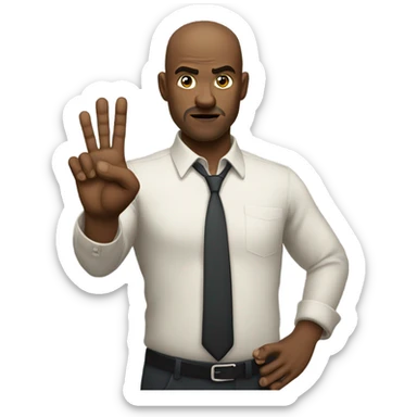 Man gesturing No and greedy sticker