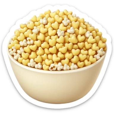 loose cluster of popped corn kernels, pale buttery white with golden edges, no bowl or extras, soft lighting, subtle shadows, emoji scale sticker