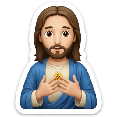 Jesus Christ with holes in his hands sticker