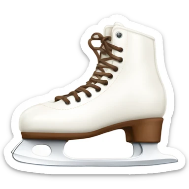 two winter white skates with brown laces sticker