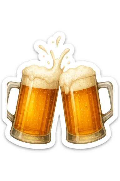 2 drink che fanno brindisi di birre senza mani sticker
