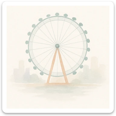 London Eye in a watercolor art style sticker
