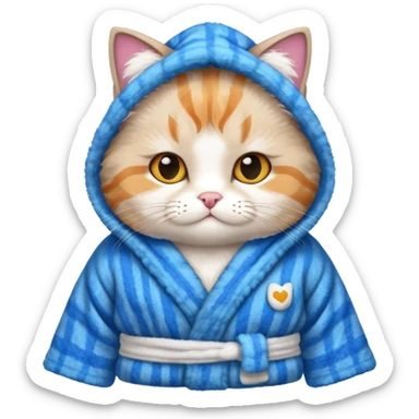 scottish cat with bathrope sticker