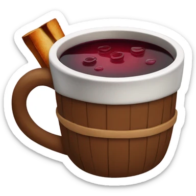 Mulled wine in a craft cup sticker