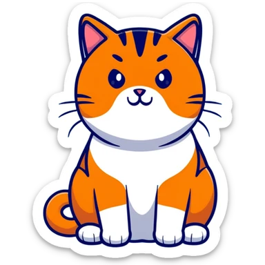 Gato laranja gordinho dando beleza  sticker